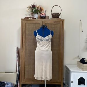 Nude lace vintage slip dress